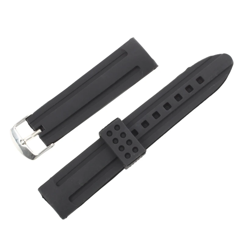 Мужской женский 22 мм черный силиконовый для часов Ремешок Браслет Мода|Ремешки