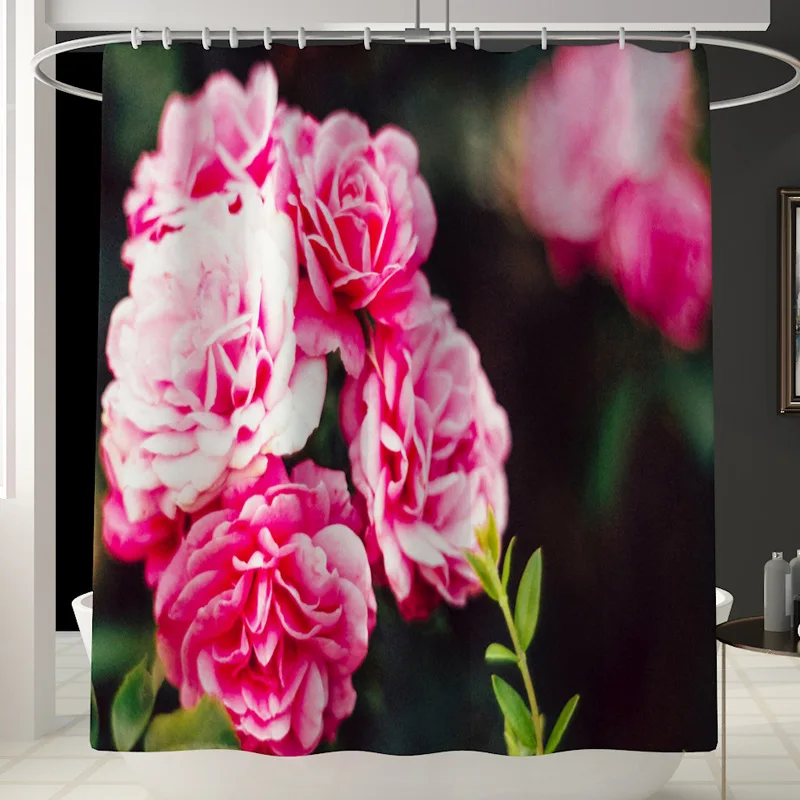 Цветы занавеска для душа ковер ванной комнаты набор ковриков туалета