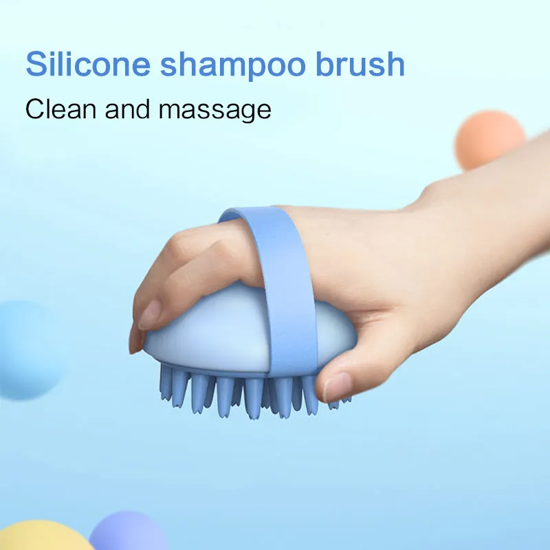 

Silica gel hair brush brosse cheveux femme Shampoo bath Head massage Multifunctional cleaning Professional barber shop tools