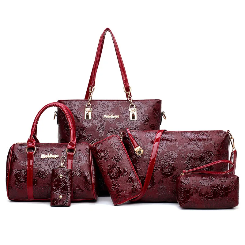 2019 модная женская сумка из лаковой кожи в китайском стиле с принтом розы