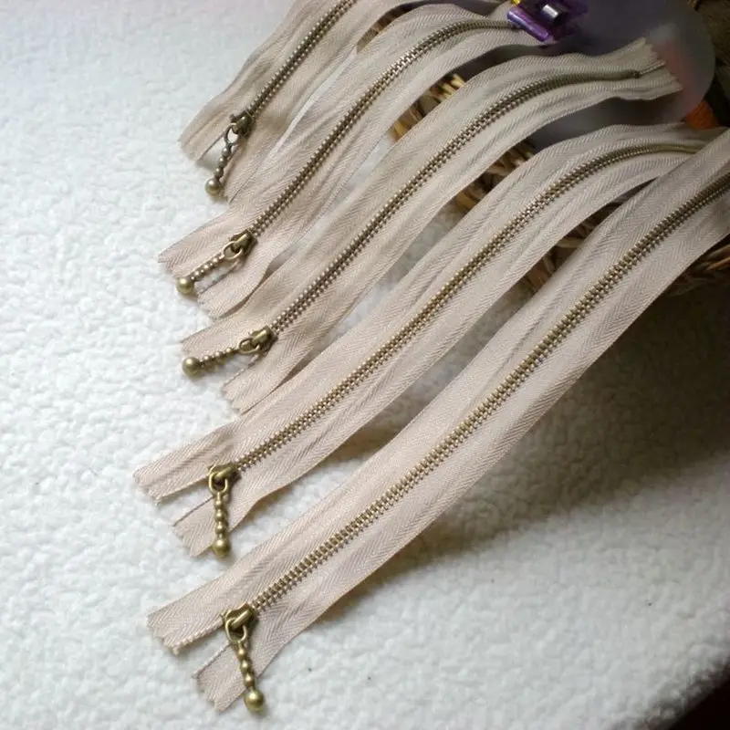 10 шт. Металлические молнии 25 см 3 # застежка-молния бронзовая Золотая зуб для