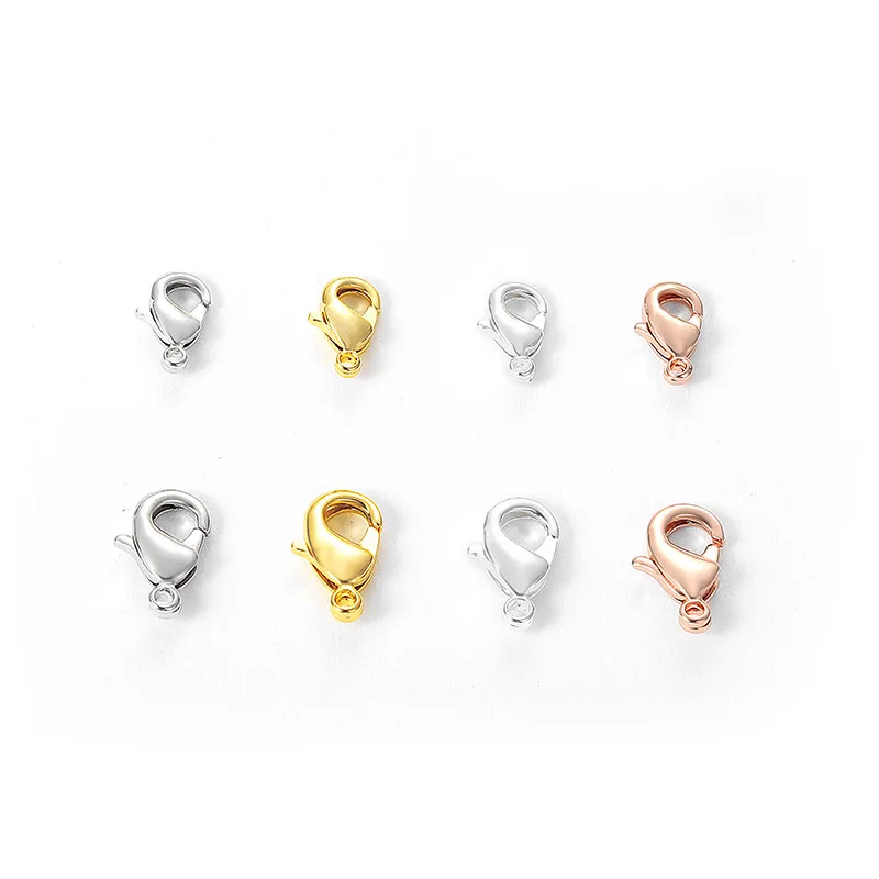 

10pcs/lot 24K Gold Color 10mm 12mm Lobster Clasps High Quaility Copper Lobster Clasp Fit Necklace Bracelets DIY Jewelry Marking