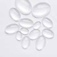 oval flat clear 6881010141318182520303040mmtransparent cabochon glass or diy for jewelry making supplies