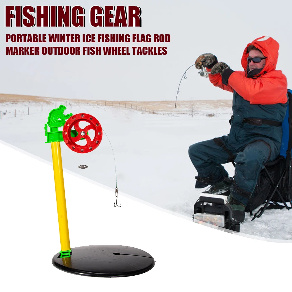

2pcs Portable Winter Ice Fishing Flag Rod Marker Plastic Outdoor Fishing Tip-up Fish Pole Tackle Equipment