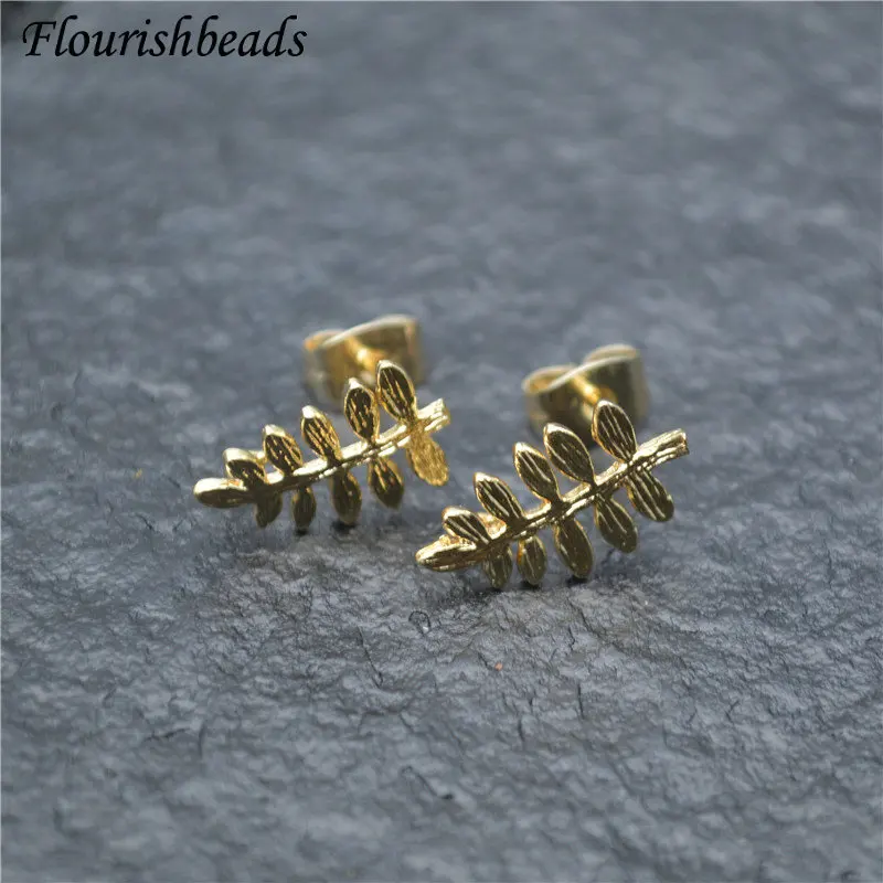 30 шт. металлические серьги-гвоздики в форме листа | Украшения и аксессуары