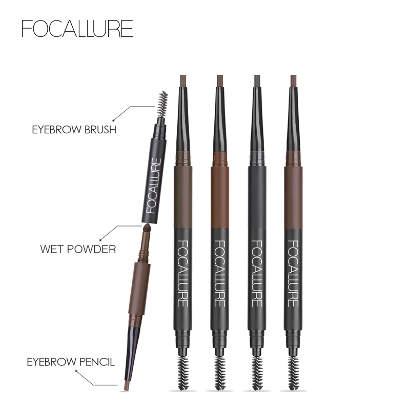 FOCALLURE 3 в 1 авторучка для бровей 24 часа продолжительный оттенок Тени Макияж Мягкий