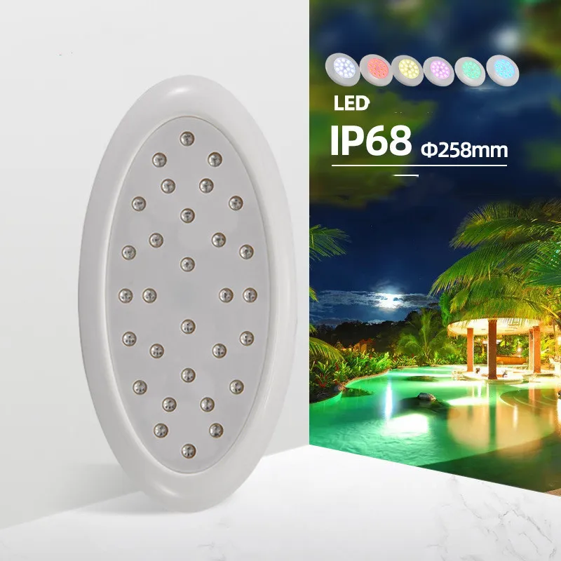 Goedkoop 10Pcs Nieuwe Led Zwembad Lamp DC2V 18W Led Onderwater Wandlamp Outdoor Onderwater Landschap Vis Zwembad Lamp Dia258mm Ip68