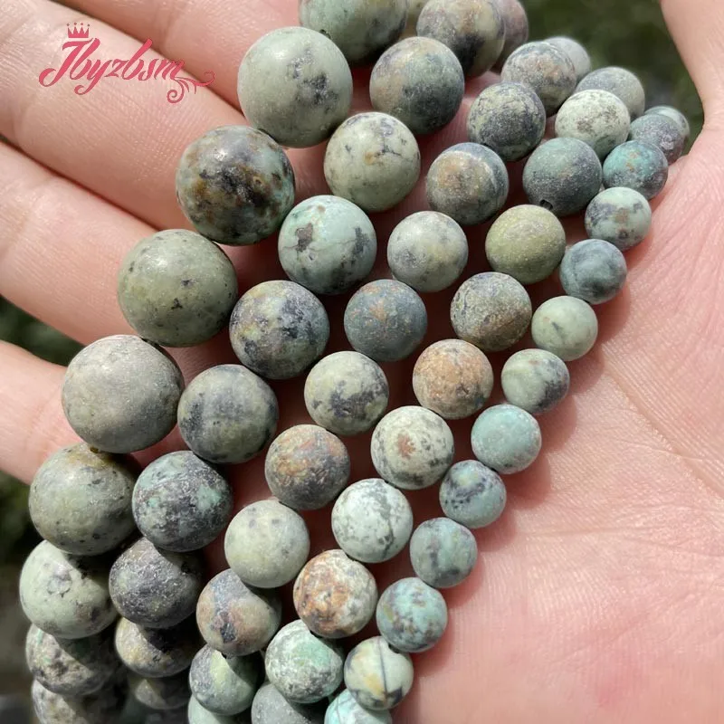

Natural Green Turquoises Frost Round Beads 6/8/10mm Stone Beads For DIY Necklace Bracelets Jewelry Making 15" Free Shipping