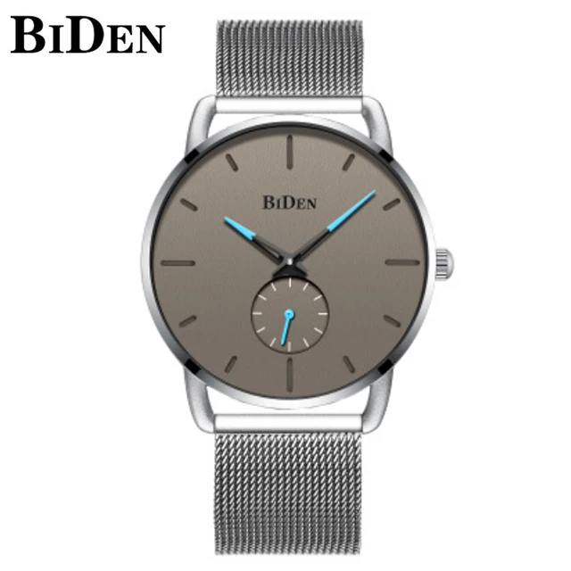 Color 12 Reloj Hombre BIDEN Top Brand Luxury Men Watches Waterproof Ultra Thin Date Wrist Watch Male Mesh Strap Casual Quartz Clock - Цвет: Color 12