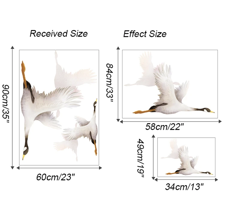 

Large Wild Goose Wall Stickers Birds Home Living Room Decoration Teenager Aesthetic Poster on The Wall Decor Wallpaper Mural Art