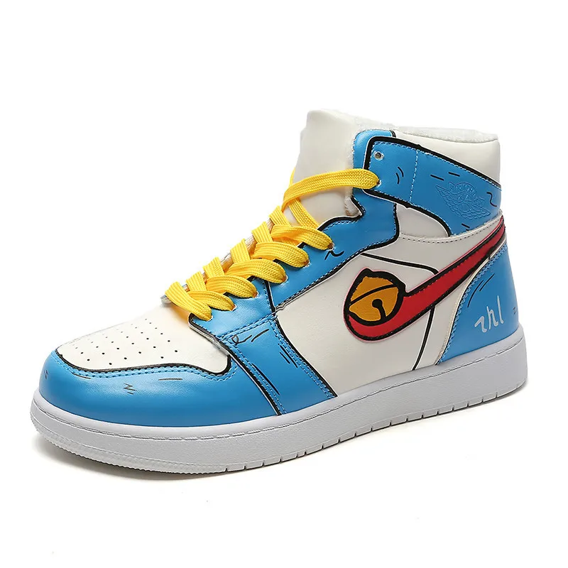 

Doraemon Shoes Men Anime Shoes Winter Leather Fleece Casual Shoes Fur Canvas Shoes Sneakers Cosplay