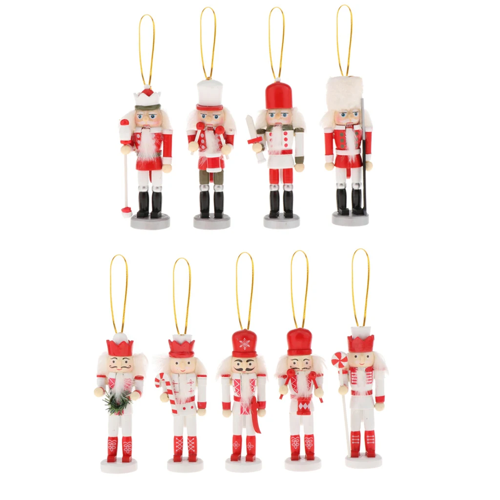 

New Year Decor Kids Doll 12.5cm Wooden Nutcracker Soldier Merry Christmas Decoration Pendants Ornaments for Xmas Tree Decor