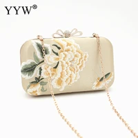 chinese style evening bags purses clutch satin floral purses and handbag female clutch womens clutch bag 2021 party purse new