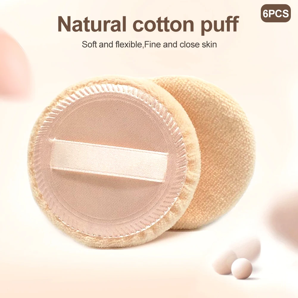 

6Pcs Women Facial Powder Puff Foundation Sponge Beauty Cosmetics Makeup Tools Round Shape Foundation Puff Cosmetic Puff