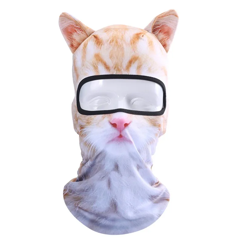 3D животное Балаклава с ушами Открытый полный лицо маска Пылезащитная