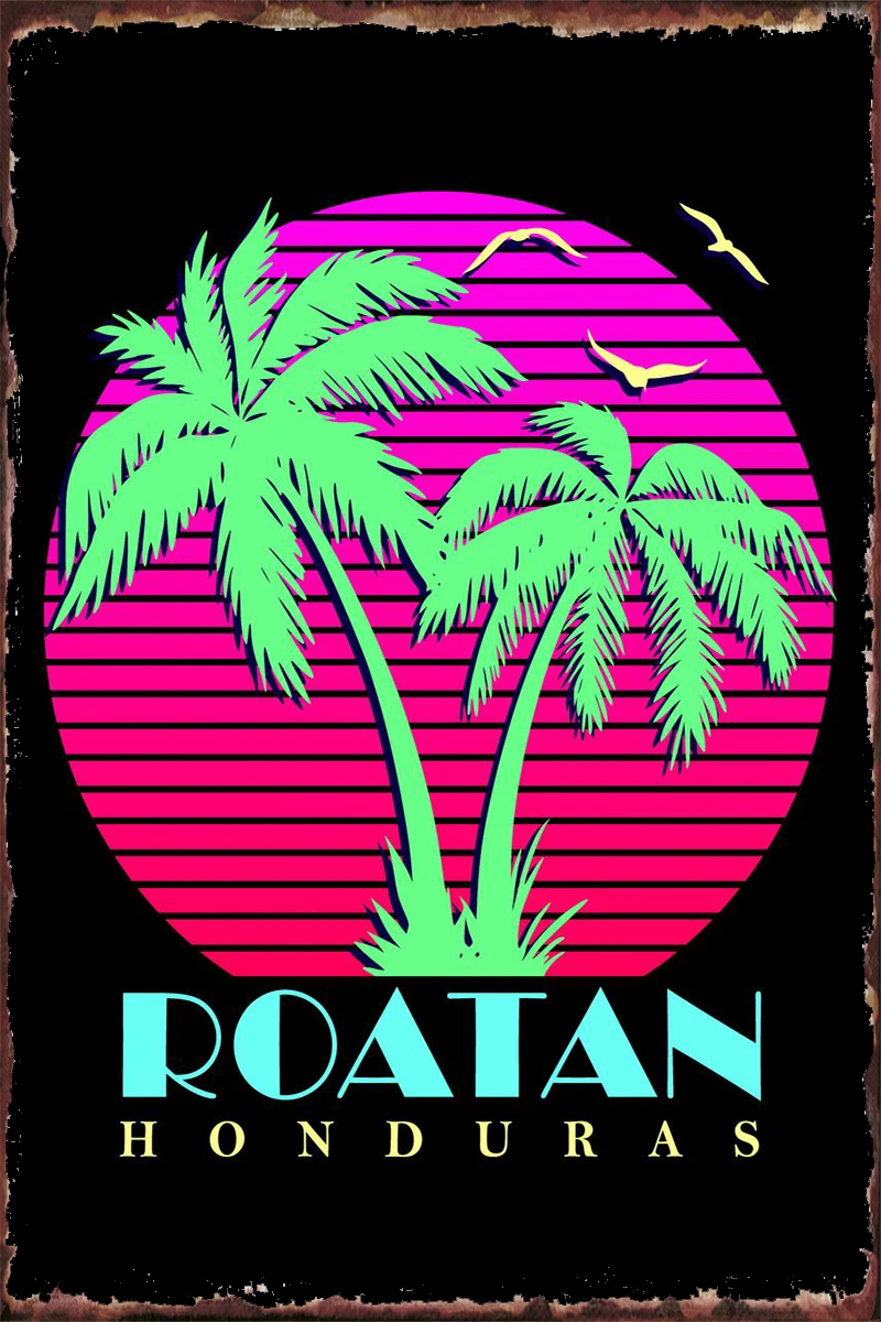 

Ретро винтажный металлический знак из Гондураса роатан, жестяные таблички, Настенный декор, украшение для комнаты, художественная пещера, к...