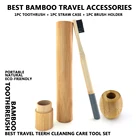Цветной бамбуковый чехол для зубной щетки, портативный дорожный набор с бамбуковой трубкой, держатель для зубной щетки из натурального дерева