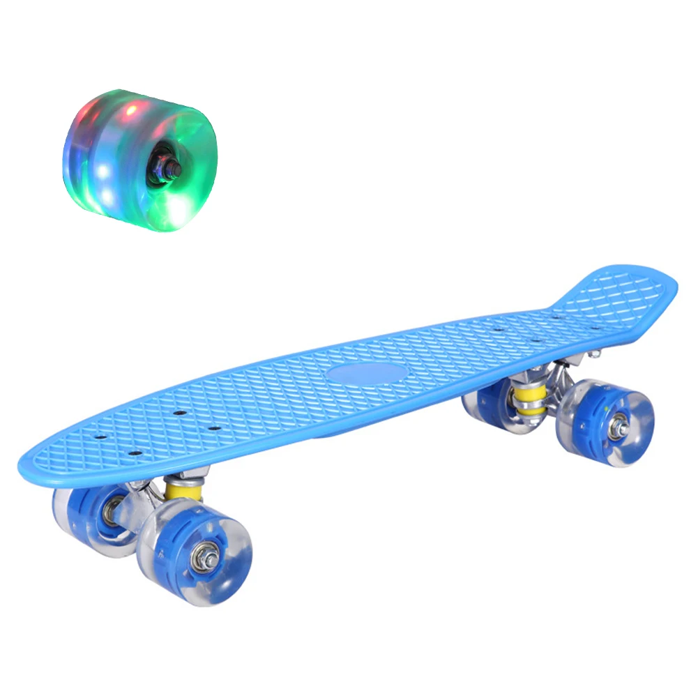 

Brand New Mini Longboard Skateboard 22in Kids Scooter Penny Board Banana Pastel Skate Board Flashing Wheels Truck Bearings