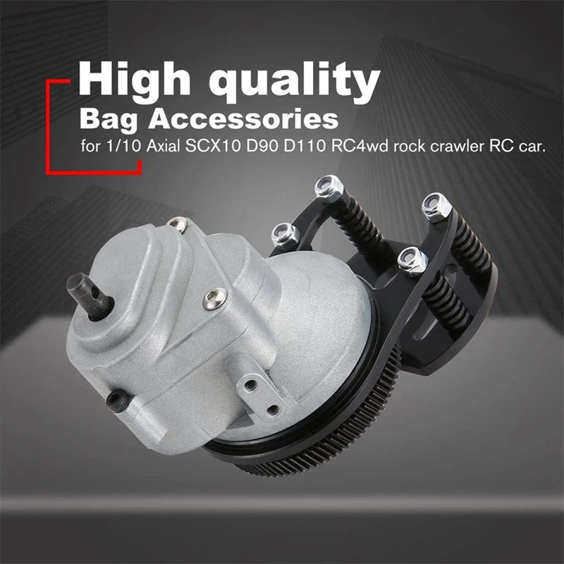 

FBIL-Gear Box Car Upgrade Parts with Engine Fit for SCX10 D90 II 1/10 RC Crawler Car