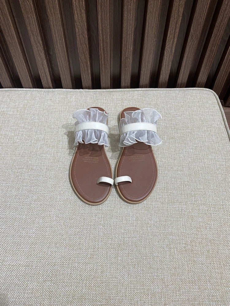 

Rubber Flip Flops Shoes Slippers Flat Slipers Women Slides Low Lace Fashion Hawaiian 2021 Luxury Soft Concise Scandals Casual Ro