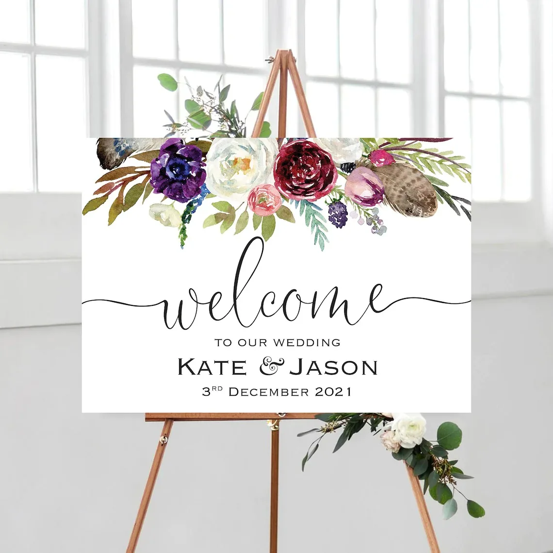 

Canvas Wedding Welcome Sign,Printable Wedding Sign,Personalised Wedding Sign,Wedding Decor,Eucalyptus Welcome Sign,Entrance Sign