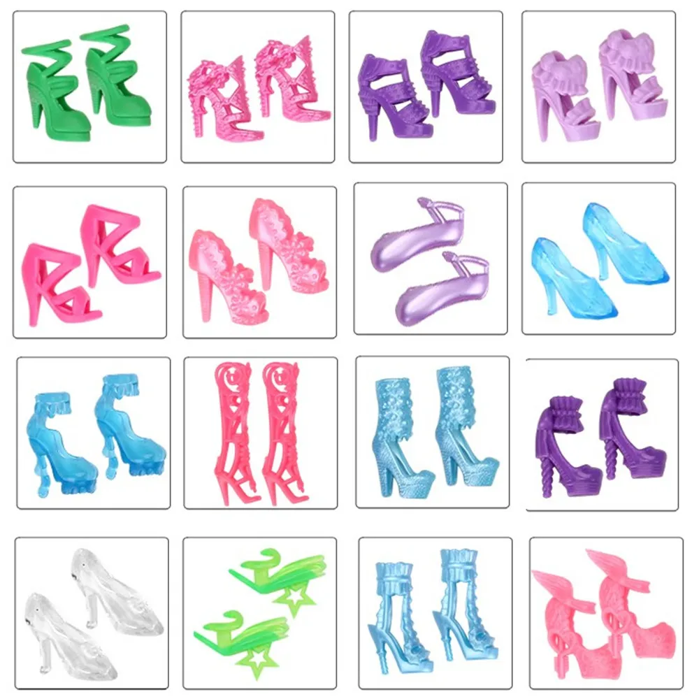 Сандалии на высоком каблуке для куклы Барби модные разноцветные босоножки