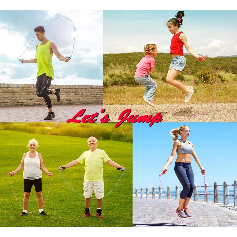 Бамбуковая Скакалка для детей нескользящая ручка из полипропилена тренировок