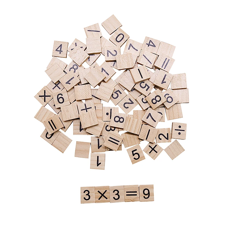 

100pcs Wooden Scrabble Letters English Alphabet Word Scrabble Tiles DIY Crafting Numbers Digital Puzzle Wood Toys for Child