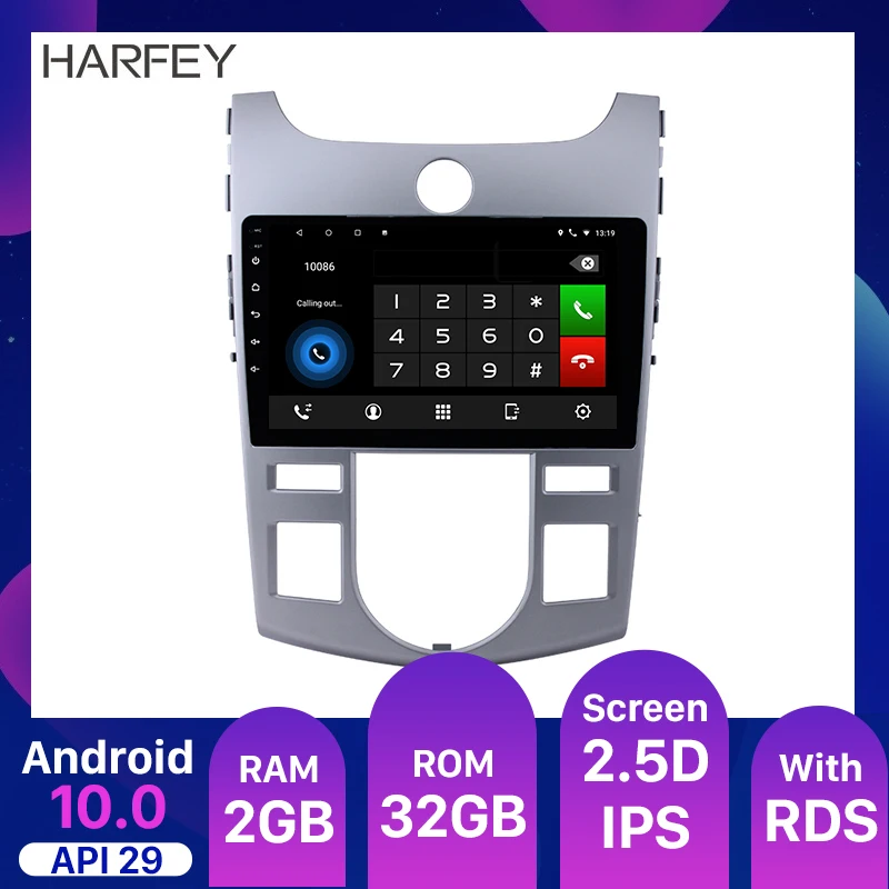 Автомобильный мультимедийный плеер Harfey Android 10 0 9 дюймов 2DIN GPS радио