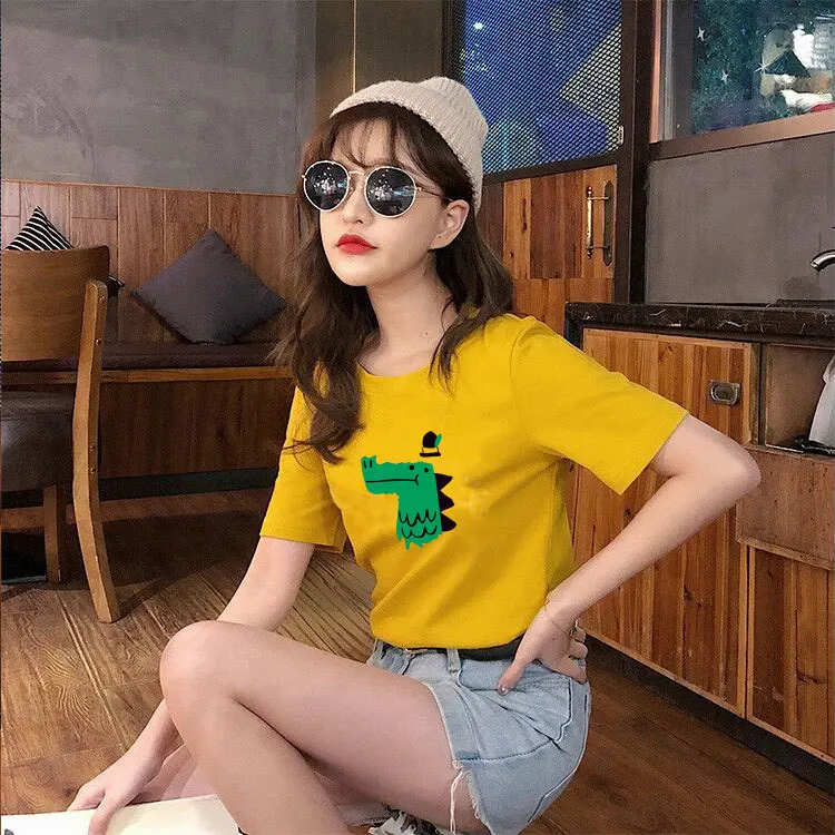 

T Shirt Tee Vogue Summer Tops Fashion Female Clothes Van Gogh Oil Print Round one