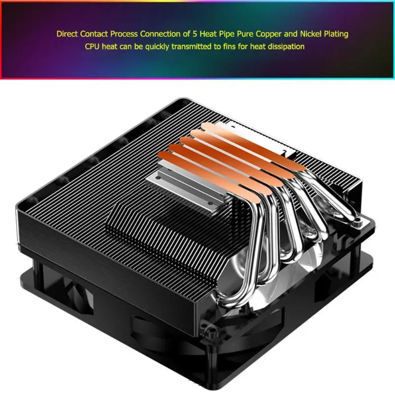 Jonsbo CR-701 12 см красочное освещение cpu вентилятор охлаждения PWM 4Pin 5 тепловых труб тихий компьютер кулер радиатор для Intel/AMD