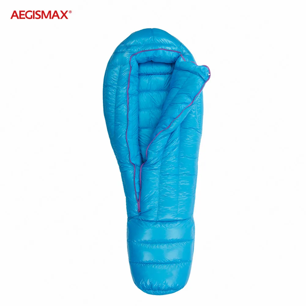 Утолщенный спальный мешок AEGISMAX ULTRA FP850 из 95% гусиного пуха полностью защищенный от