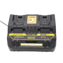 DCB102 Li-ion Battery Charger Rapid 2 Slide Port 4A Charging Current USB 2A Out DCB200 DCB140 For Dewalt 14.4V 18V Lithium Tool