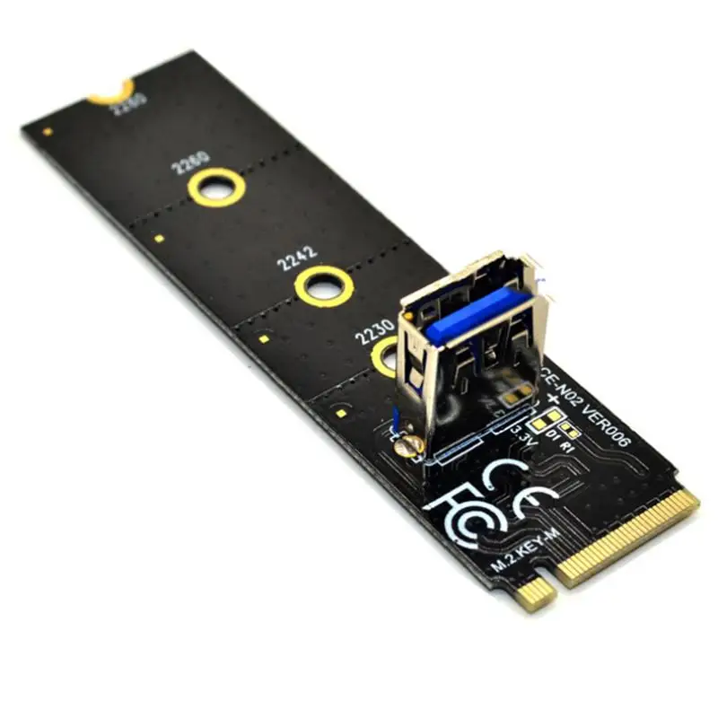 

M.2 To PCI-E X16 Slot Adapter Card NGFF Pcie Riser Card NVME VGA Extension Cable 4Pin 6Pin Sata Transfer Card For Miner Mining