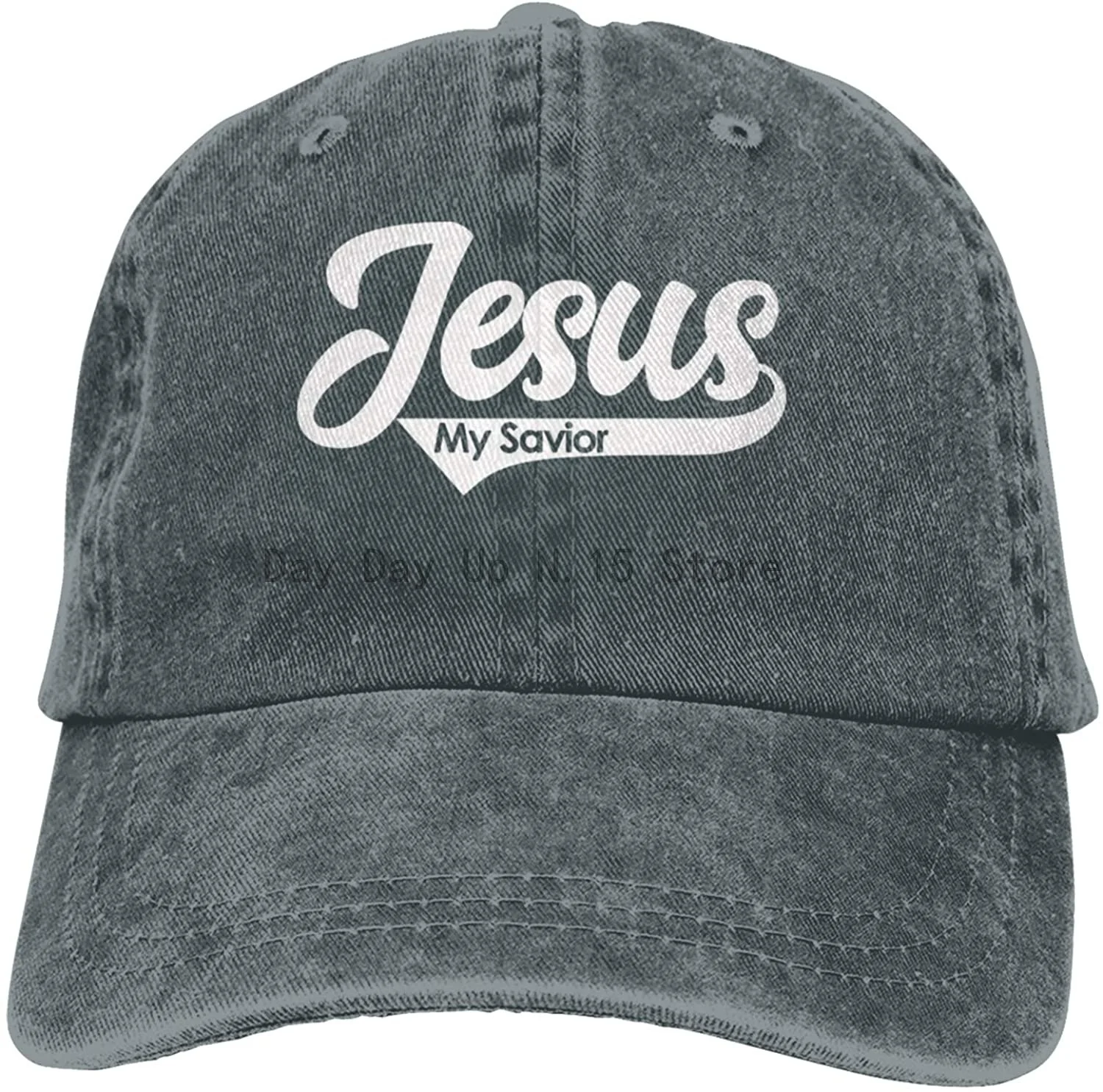 

Мужская регулируемая бейсболка с изображением Иисуса моих спасителей Библии текста, винтажная Потертая джинсовая шапка для папы