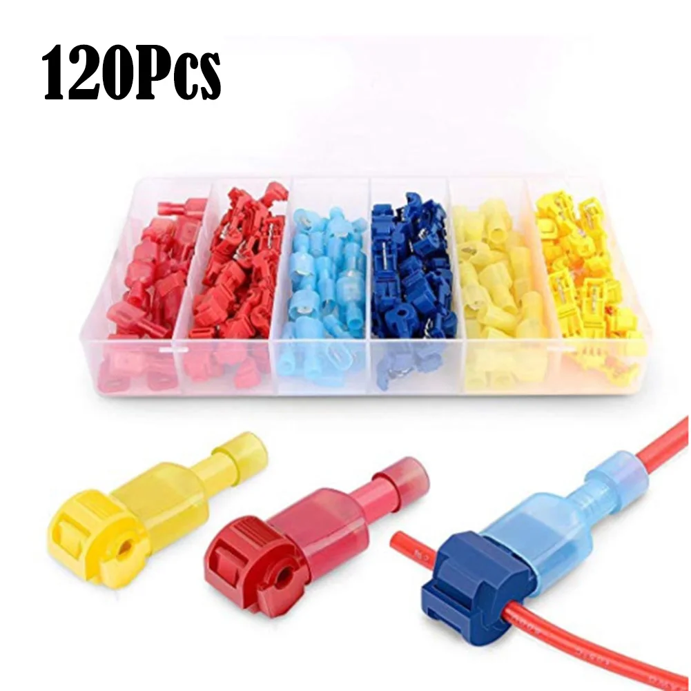 

120pcs Quick Electrical Cable Connectors Snap Splice Lock Wire Terminals Crimp Electric Wire Crimp Connectors Cable Joiner