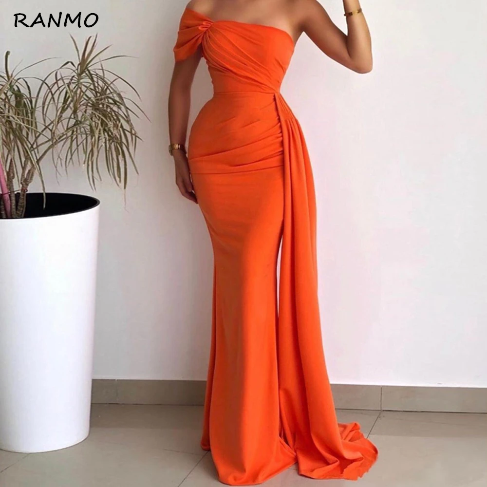 

Blue Mermaid Long Evening Dresses Sexy Side Split Prom Gowns Removable Full Sleeves Women Special Occasion Party Dress