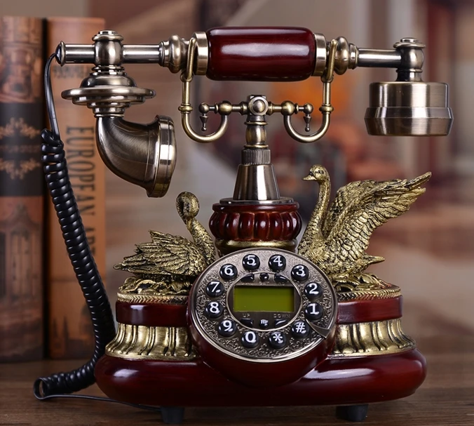 Модный античный телефон винтажный модный в рустикальном стиле с определителем