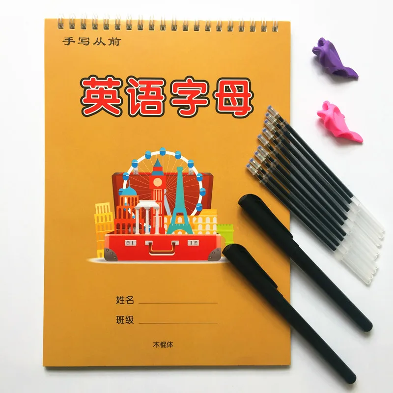 

1 pcs Children Alphabet ABC groove copybook English 26 Alphabet Exercise Book Kindergarten Baby Pre-school To Write The Text