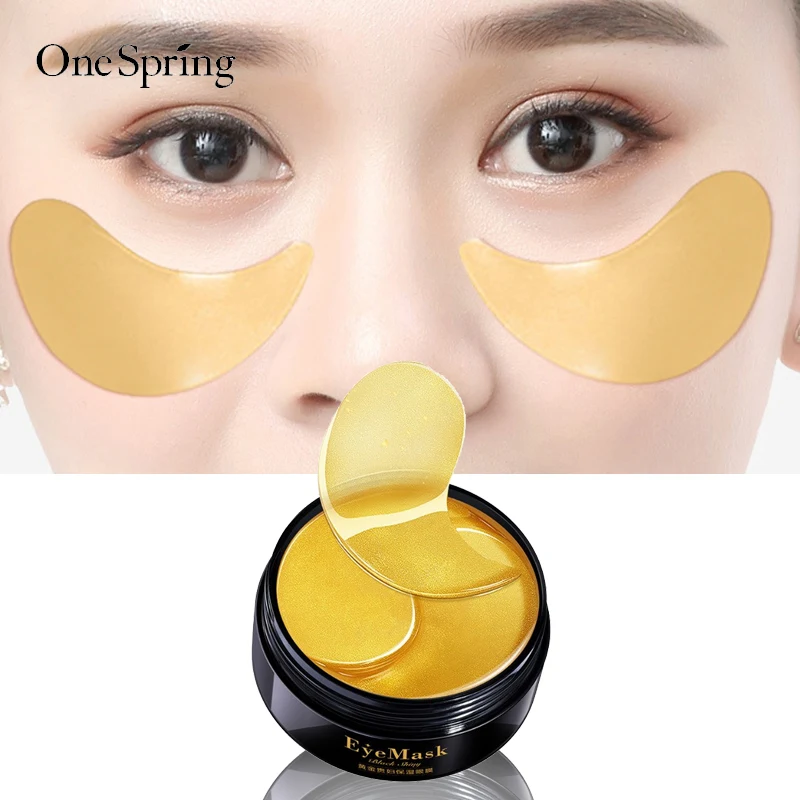 Увлажняющая маска для глаз OneSpring, золото 24 K, коллаген, антивозрастной уход за кожей вокруг глаз, удаляет темные круги, отбеливает, защищает от отечности, Уход за глазами