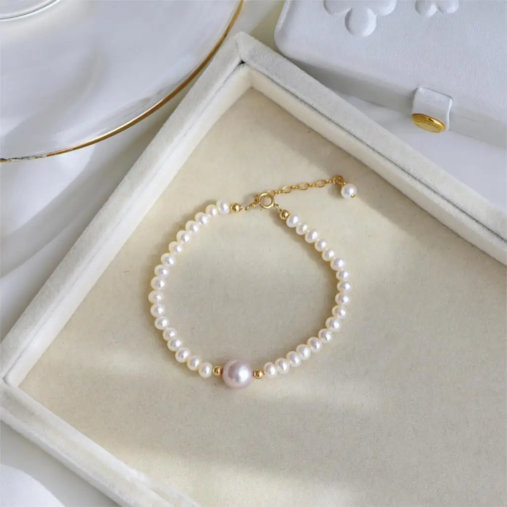 

Lii Ji Pearl Bracelet 14K Gold Filled No Fade Women Bracelet High Luster Pearl Fine Bracelet for Women Gift Birthday Wedding
