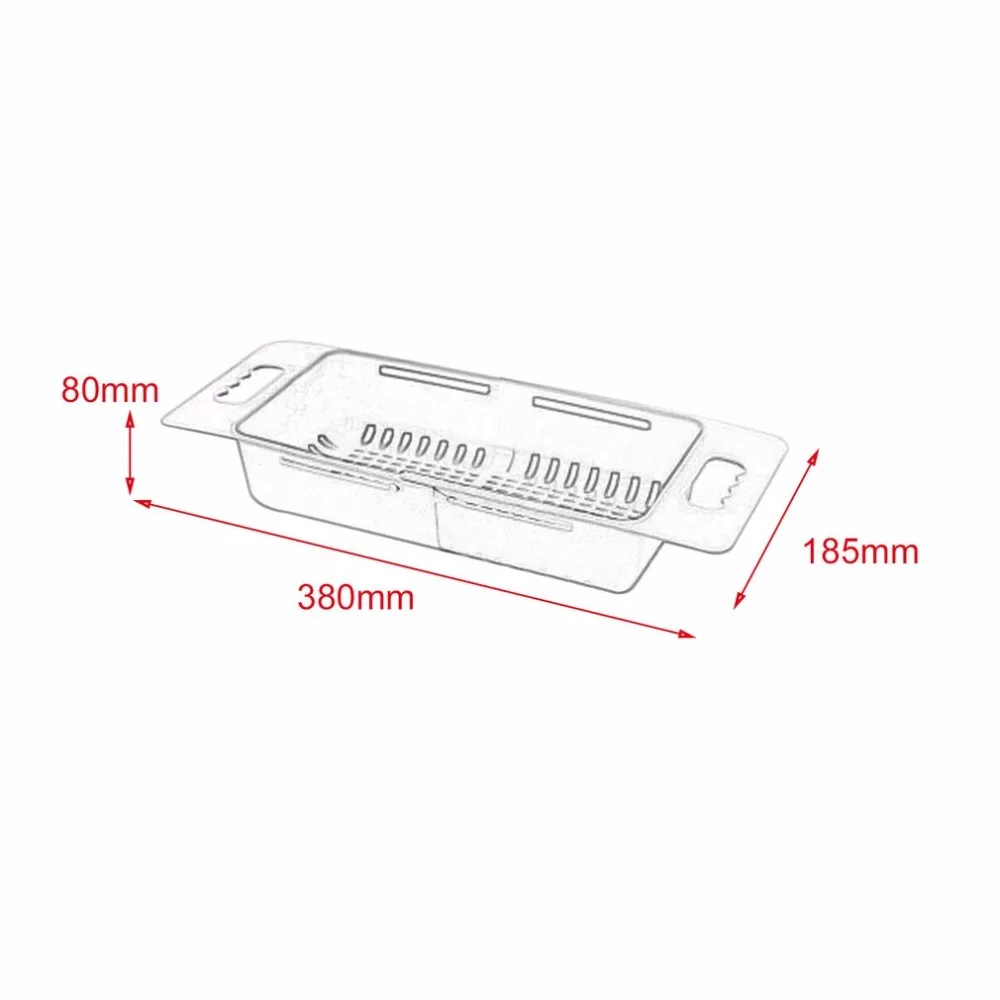 

Multifunctional Sink Draining Rack Retractable Storage Box Vegetables Basket Dish Drainer Organizer Holder Kitchen Strainer