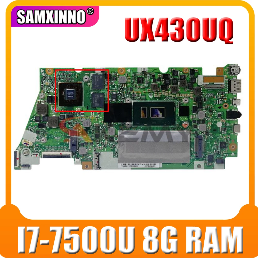 

UX430UQ Motherboard For ASUS UX430UN UX430UV UX430UQ UX430UQK Laotop Mainboard I7-7500U 8G RAM GT940MX 100% working well