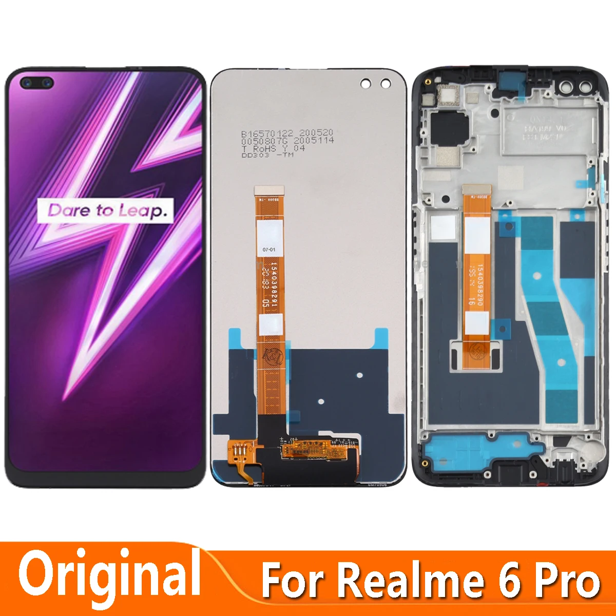 Оригинальный ЖК-дисплей 6,6 дюйма для Realme 6 Pro RMX2061 RMX2063, детали для замены