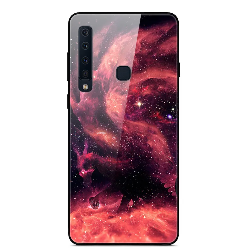 Чехол из закаленного стекла для samsung Galaxy A9, чехол с планетой космосом, стеклянный чехол на заднюю панель для samsung A9 A920F A920 A9S, чехол - Цвет: 62