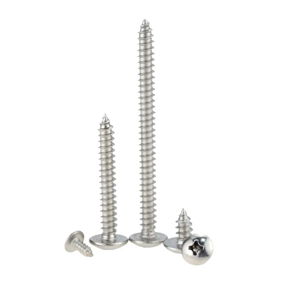 

10 шт. M6 * 12-60 20 30 40 50 самонарезающие винты из нержавеющей стали для фермы большие плоские круглые крестовые винты с крестообразной головкой ...