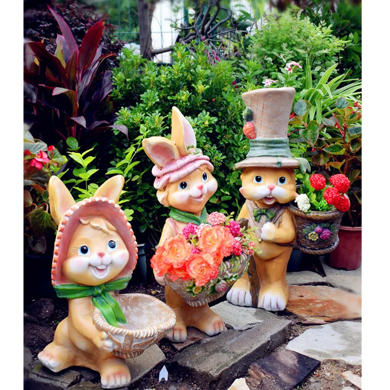 

Garden Decoration Kate Bunny Flower Pot Cartoon Animal Sculpture Outdoor Garden Kindergarten Villa Garden Decor M2661