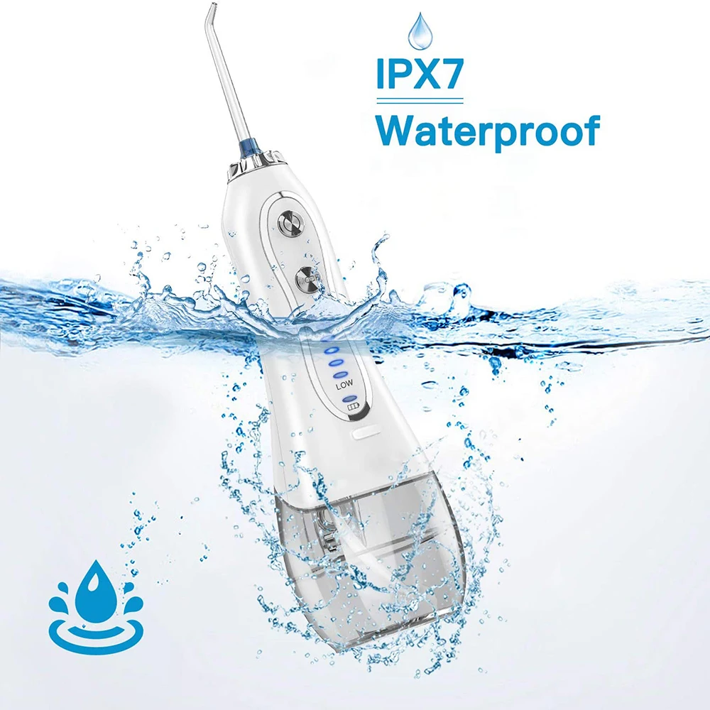 

Water Flosser 300ML IPX7 Waterproof Cordless Dental Oral Irrigator Portable and Rechargeable Water Flossing Home and Travel