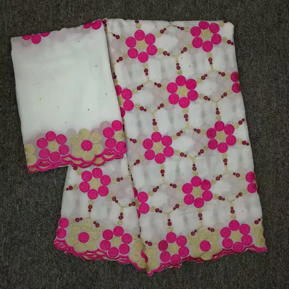 Tissu африканская кружевная ткань из хлопка, швейцарская вуаль, кружево в швейцарском стиле, желтая сухая кружевная ткань в нигерийском стиле, хлопковая вуаль, кружевная ткань, 5 ярдов/лот - Цвет: as picture