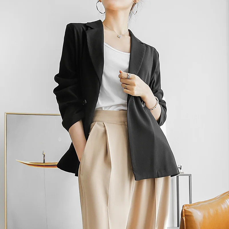 Городской Повседневный простой и четкий костюм женское пальто Универсальный